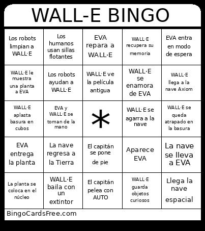 WALL-E Bingo Card
