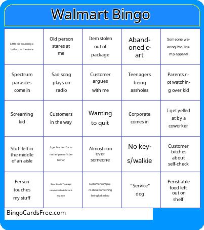 Walmart Bingo