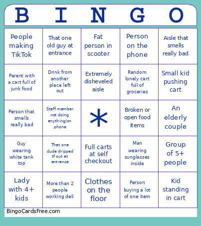 Walmart Bingo Card 2