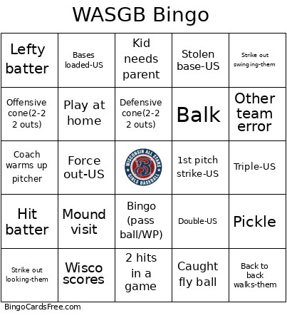 WASGB Bingo Card
