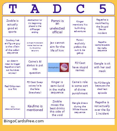 Watchthrough Bingo