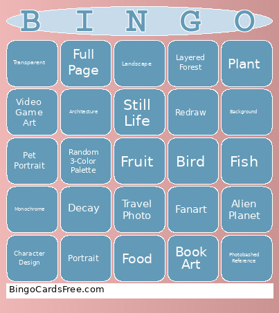 Watercolor Bingo Card