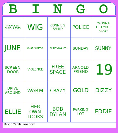 WAYGWHYB Bingo Card