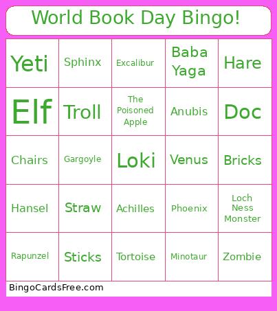 WBD - Myths And Fairytales Bingo Card