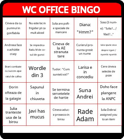 WC OFFICE BINGO