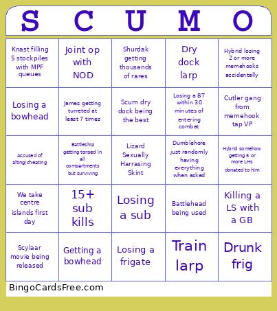 WC123 Bingo Card