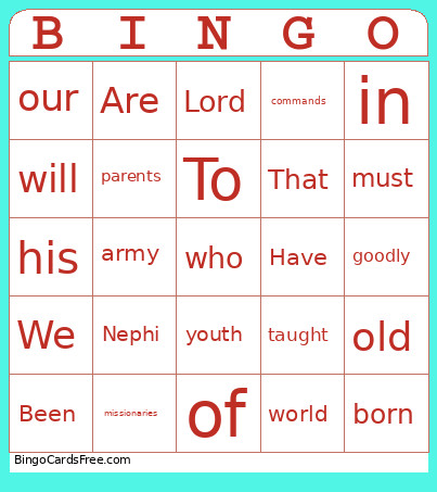 We'll Bring The World His Truth Bingo Card