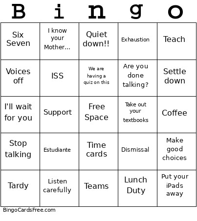 We.R.Owls Bingo Card