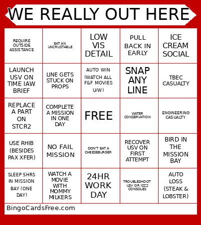 WE REALLY OUT HERE Bingo Card
