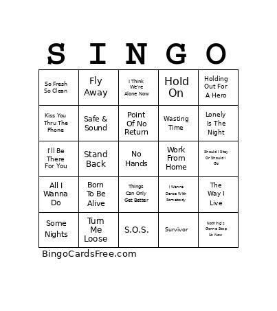 We Will Survive Bingo