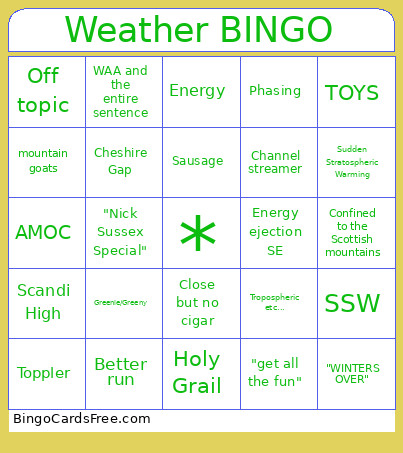 Weather Bingo Card