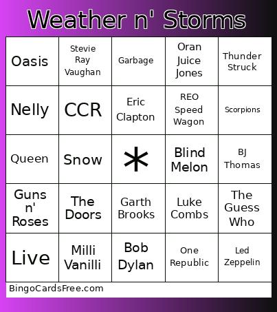 Weather n' Storms Bingo