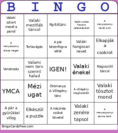 Wedding Bingo Card 2