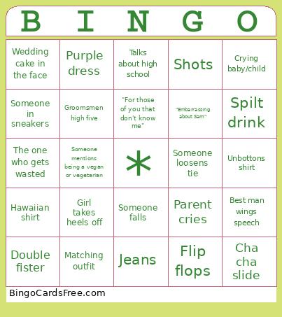 Wedding Bingo