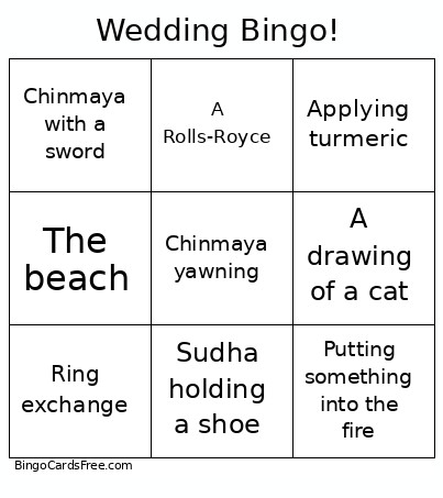 Wedding ! Bingo Card