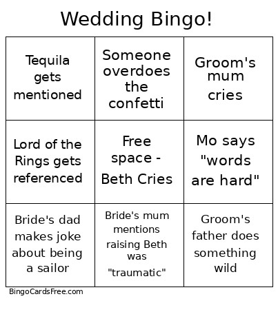 Wedding ! Bingo Card
