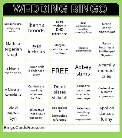 Wedding Bingo