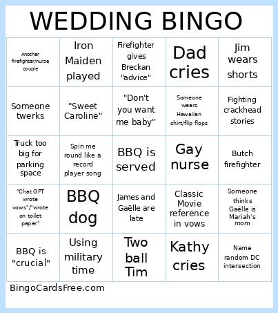 WEDDING BINGO