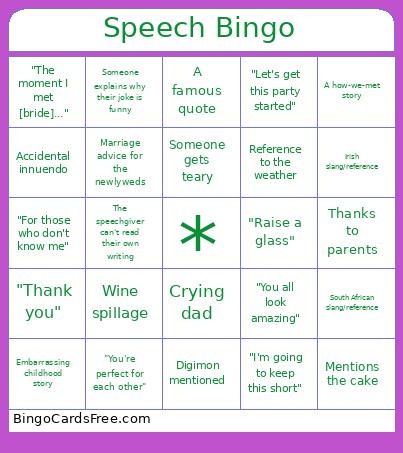 Wedding bingo