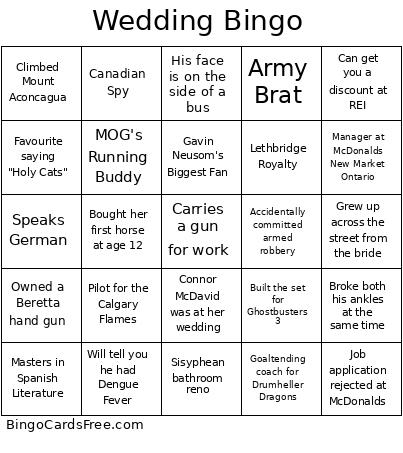 Wedding Bingo