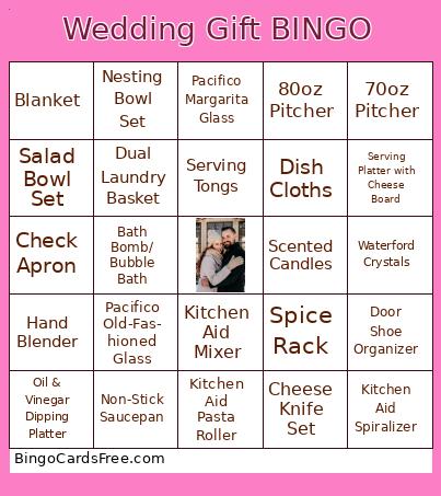 Wedding Gift BINGO