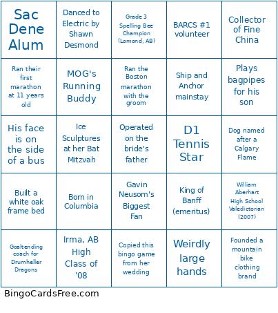 Wedding mockup Bingo