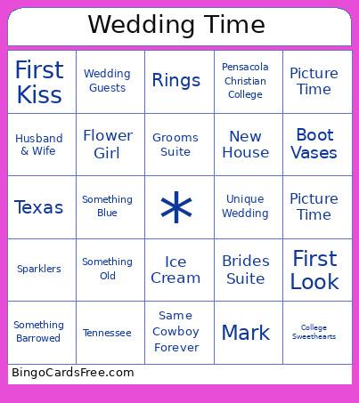 Wedding Time Bingo Card