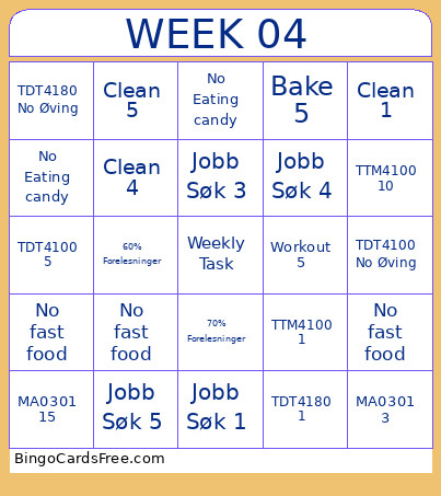 WEEK 04 Bingo Card