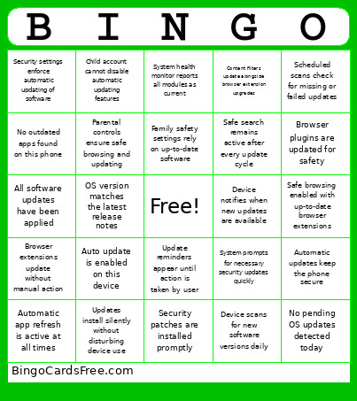 Week 1 ALN Bingo Card