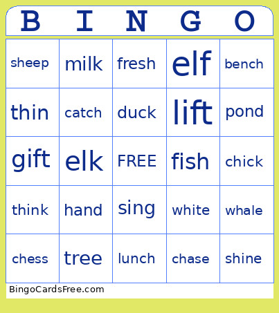 Week 12 Bingo Card