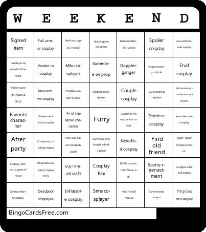 Weekend Con Bingo