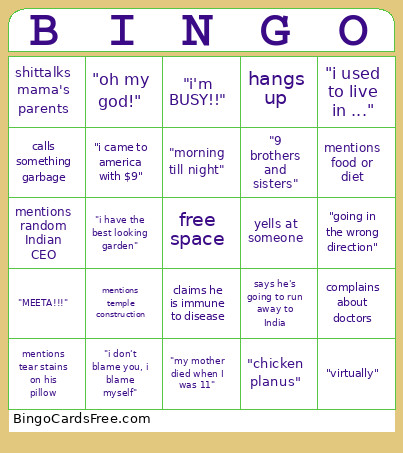 WEEKLY ZOOM CALL Bingo Card