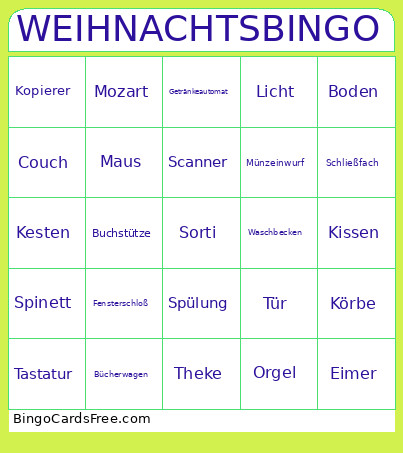 WEIHNACHTS Bingo Card