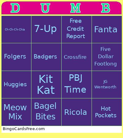 Weird Stuff Bingo