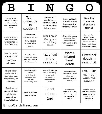 weirdly specific July 2025 bingo