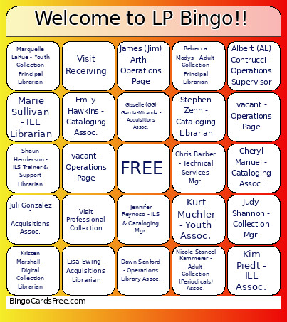 Welcome To LP !! Bingo Card
