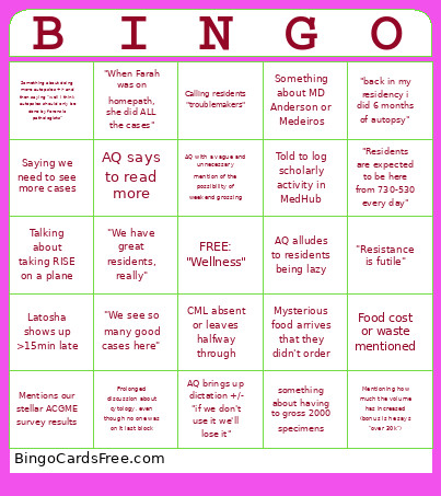 Wellness Bingo Card