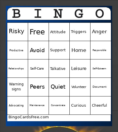 Wellness Bingo Card