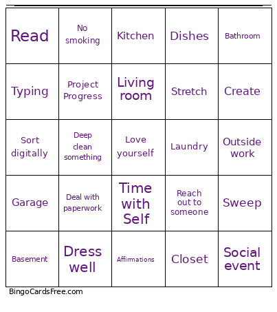 Wellness Bingo Card