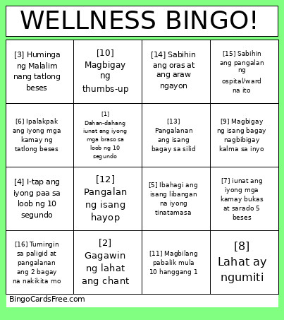 WELLNESS ! Bingo Card