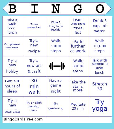 Wellness Bingo Card