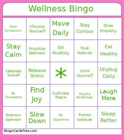 Wellness Bingo Card