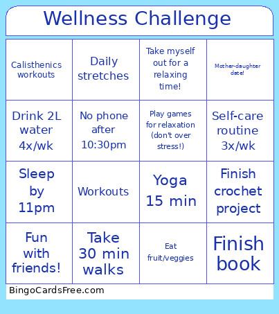 Wellness Challenge Bingo Card
