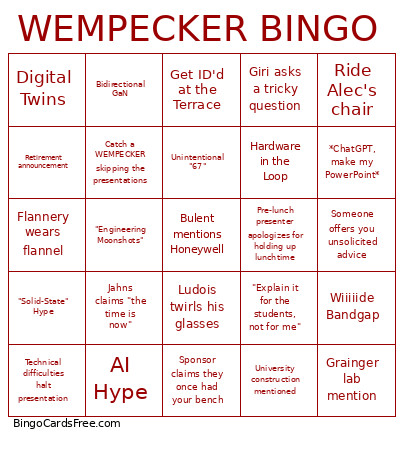 WEMPECKER Bingo Card