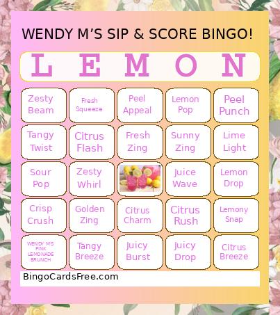 Wendy M’s Sip & Score Bingo