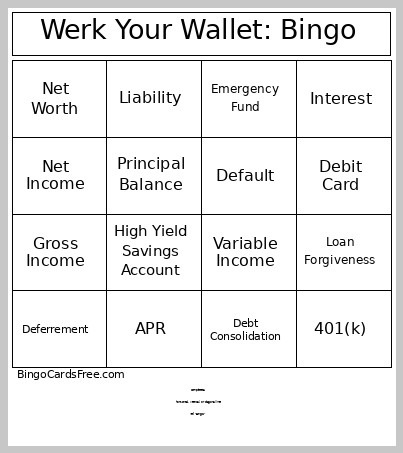 Werk Your Wallet: Drag Queen Bingo Card