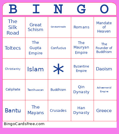 WHAP Bingo Card