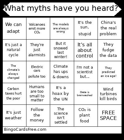 What Myths Have You Heard? Bingo Card