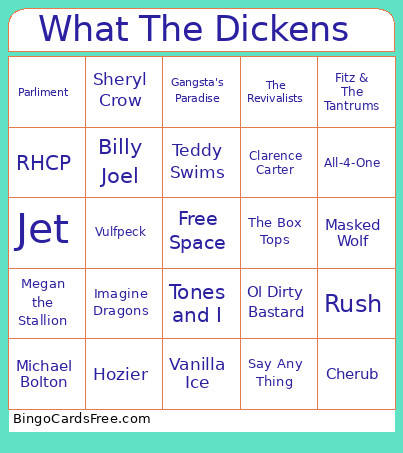 What The Dickens Bingo Card