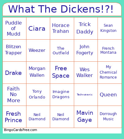 What The Dickens!?! Bingo Card